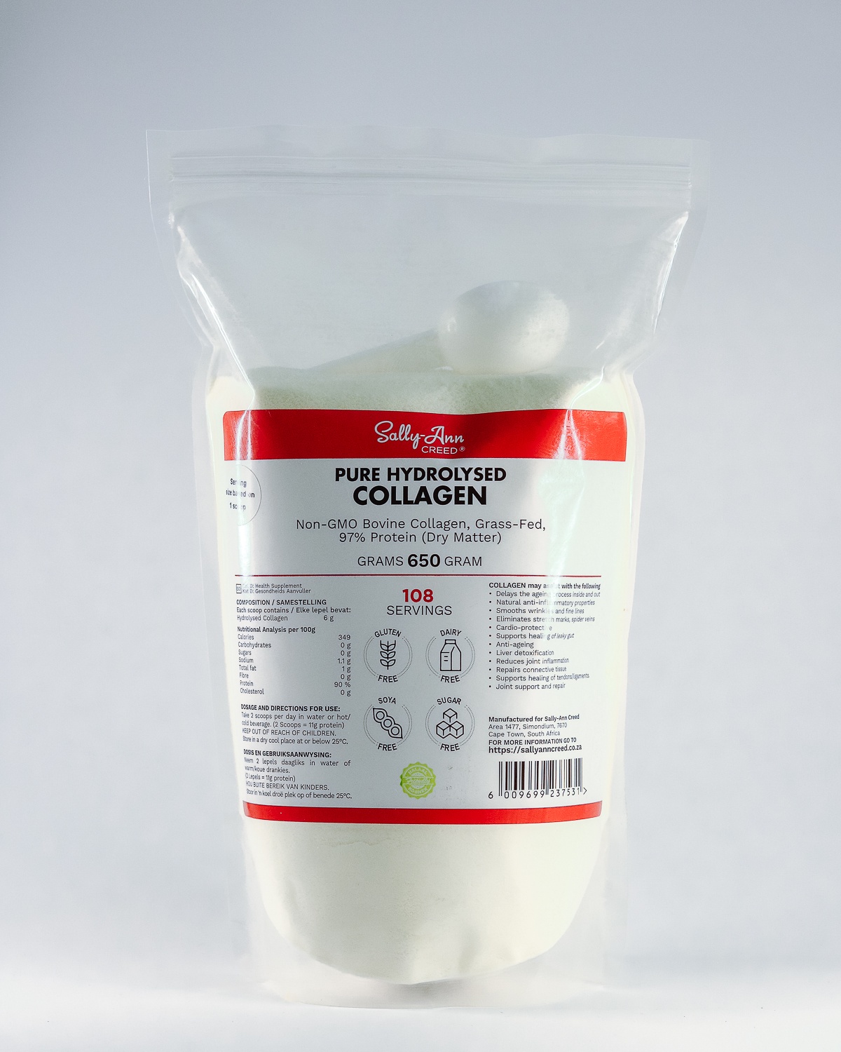 Collagen Pure Hydrolysed (Grass Fed Bovine) 650g  NON-GMO